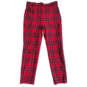 J. Crew Tartan Plaid Cameron High Rise Women's Pants Size 4 Holiday Rockabilly